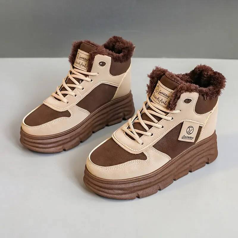Ddmyoutdoor Winter Ankle Plush Anti Slip Outdoor Snow Boots High Top Platform Simple Warm Student Women S Shoes Outdoor Shoes