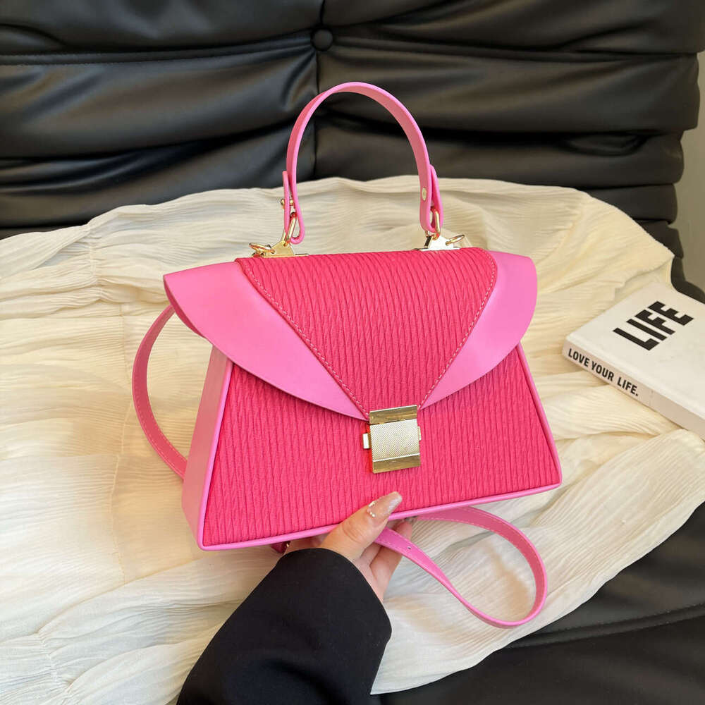 High-End Handbag for Women New Niche Fashion Stylish Shoulder Simple Color-Block Crossbody Bag