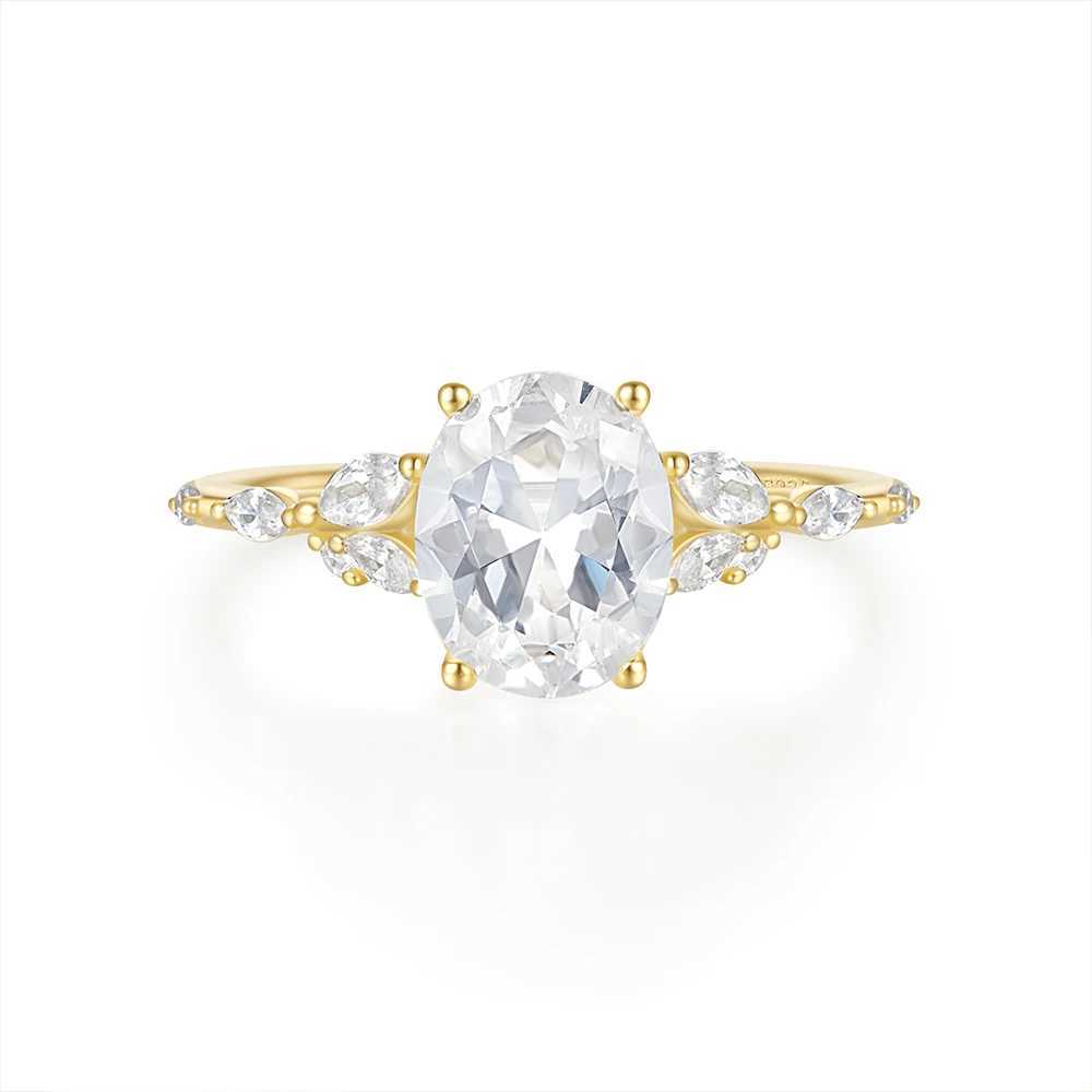 CANNER Super Luxury 925 Sterling Silver Wedding Ring Classic Egg-Shaped Zircon Stones Ring For Bridal Girls Party Proposal Gifts XJ250606