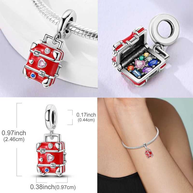 New 925 Sterling Silver Charms Bead Original Red Series Charm Pendant Fit Bracelet Necklaces DIY Birthday For Woman Jewelry Gift XJ250607