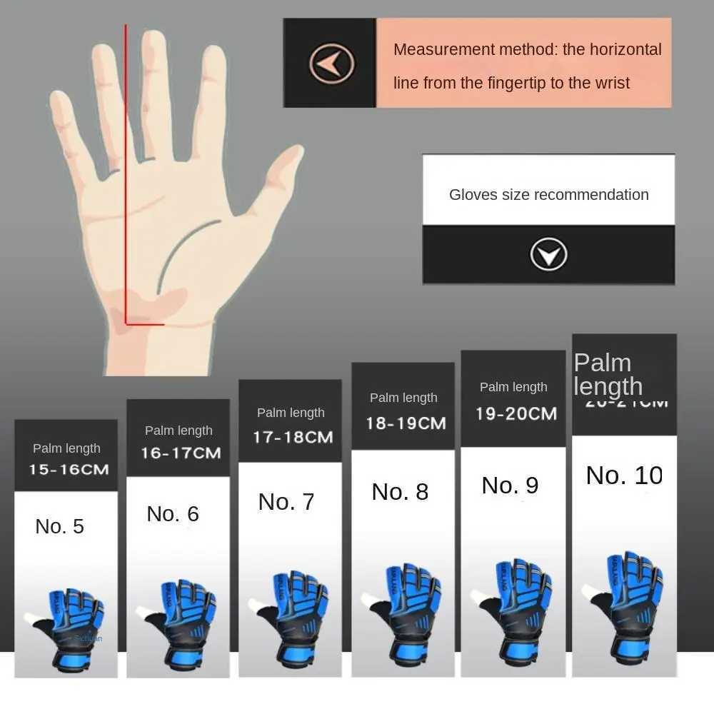 1 Pair Latex Soccer Goalie Gloves Protective Fingers Wear-Resistant Game Goalkeeper Gloves Cushioning AdjustableXJ250606