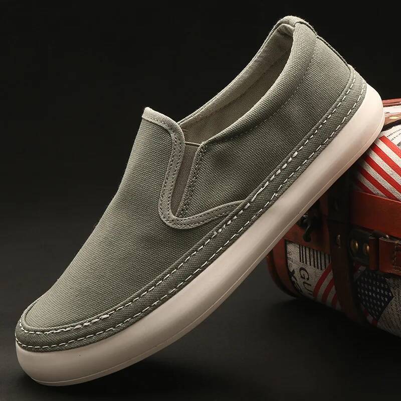 Ddmyoutdoor Men S Casual Breathable Canvas Lightweight Vulcanized Soft Flat Shoes Outdoor Sneakers Loafers Outdoor Shoes