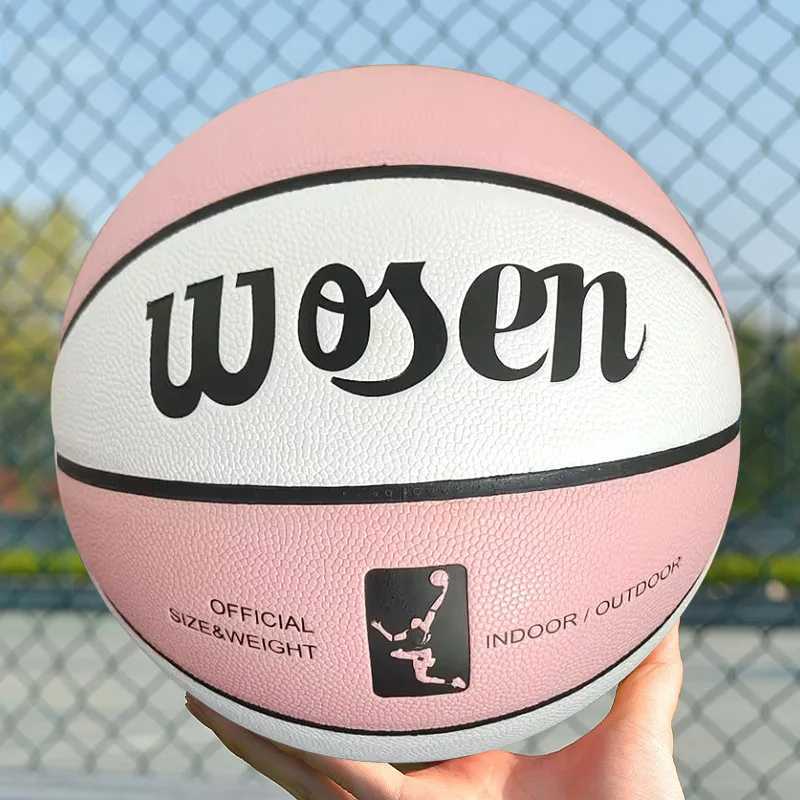 PU leather basketball Wear-Resistant Anti-Slip Outdoor for girls and boys size 7 in pink basketballXJ250606
