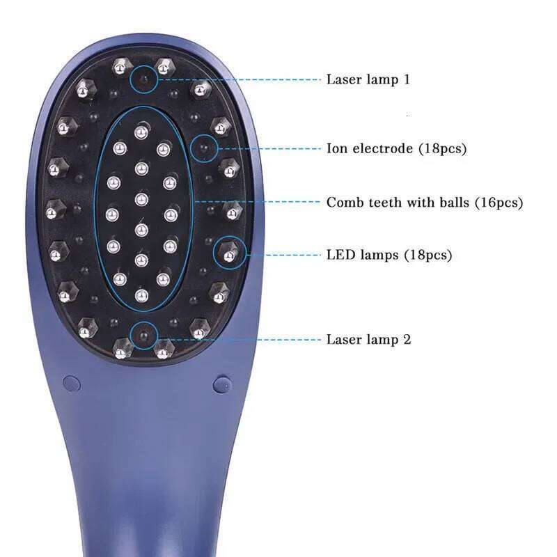 6 IN 1 RF Vibration Massage Anti Loss Care Electric Hair Growth Laser Comb With Cation Anion