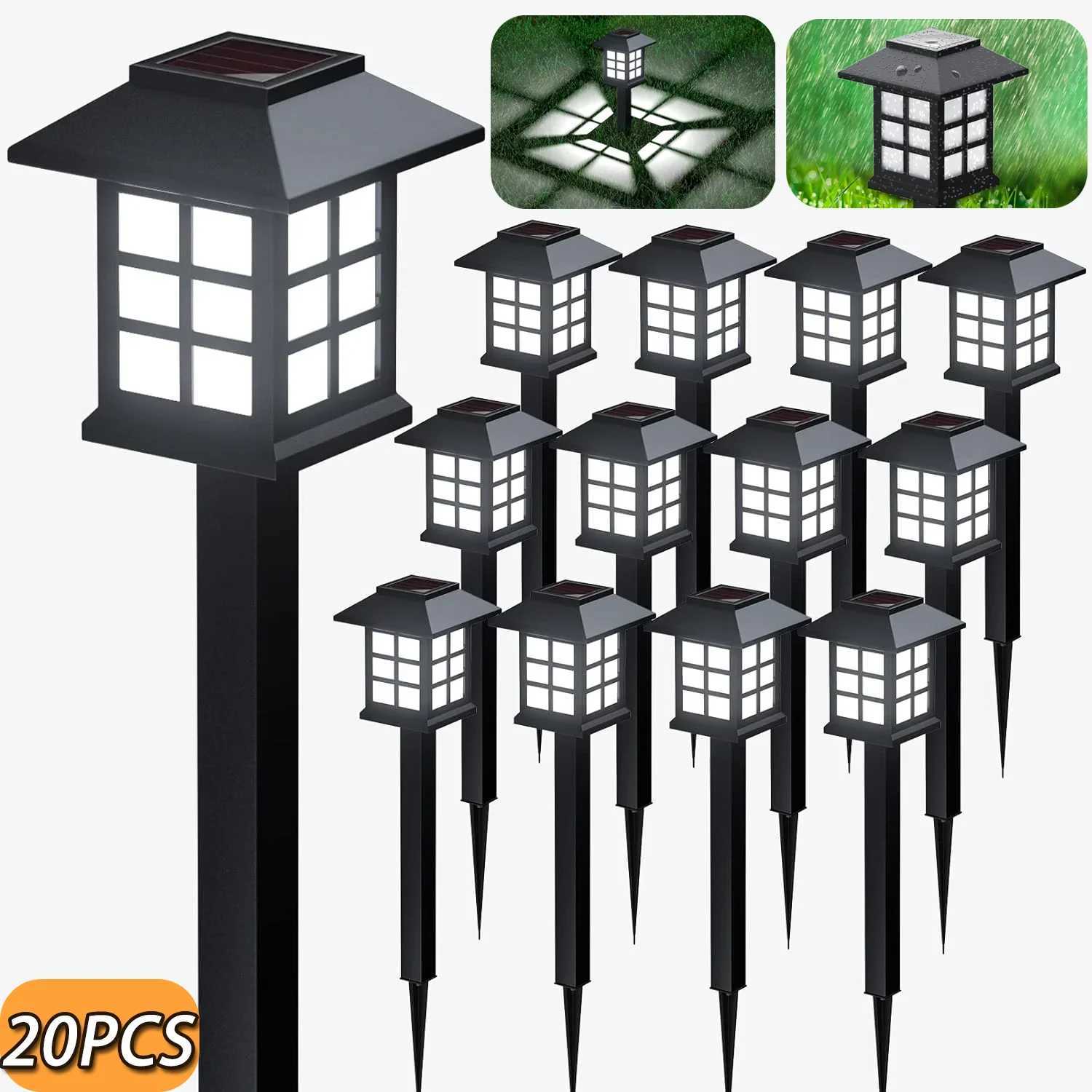 LED Solar Pathway Lawn Lights Outdoor IP65 Waterproof Solar Lamp Decoration for Garden Walkway Path Driveway Patio Yard Lawn XJ250606