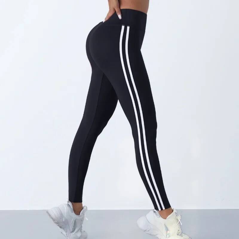 Yoga Women Striped Slim Sports Pants High Waist Hip Liftting Casul Tights Workout Running Stretchy Gym Leggings Women's