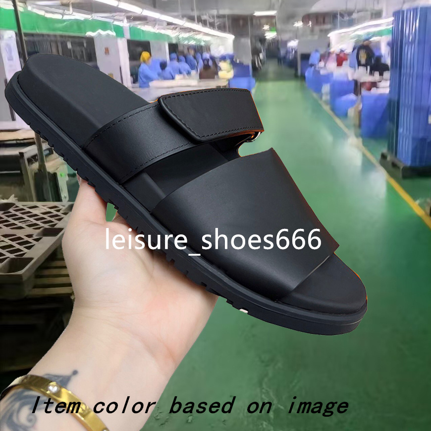slide designer Slippers Beach Classic Flat Sandals Luxury Summer Lady Leather Flip Flops Top Quality Men Women Slides Size 35-44