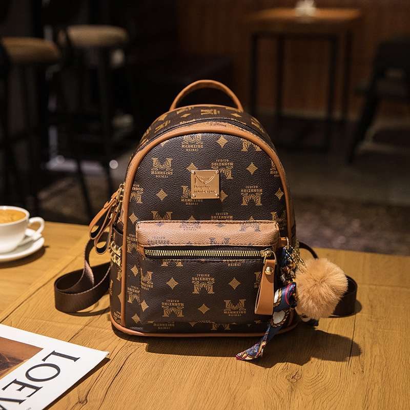 Designer bag free shipping 2025 new fashion light luxury high-end texture printed travel fashion backpack for womens