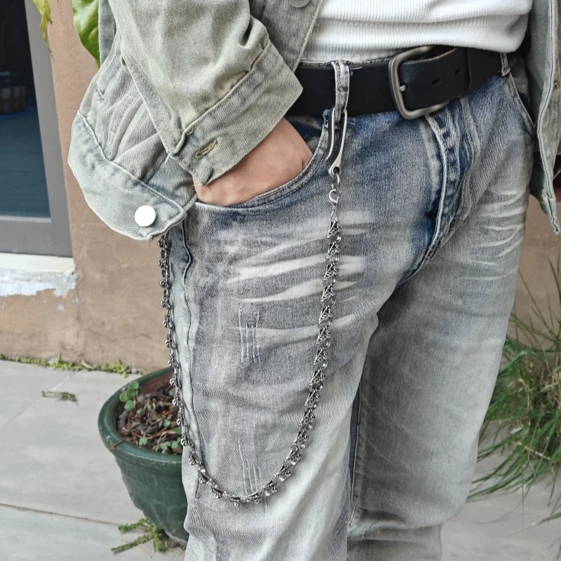 Dark punk Style Skeleton Pants Chain Mens Waist Minimalism Accessories Hip Rock y2k Key Chain Produce Wholesaler 250530