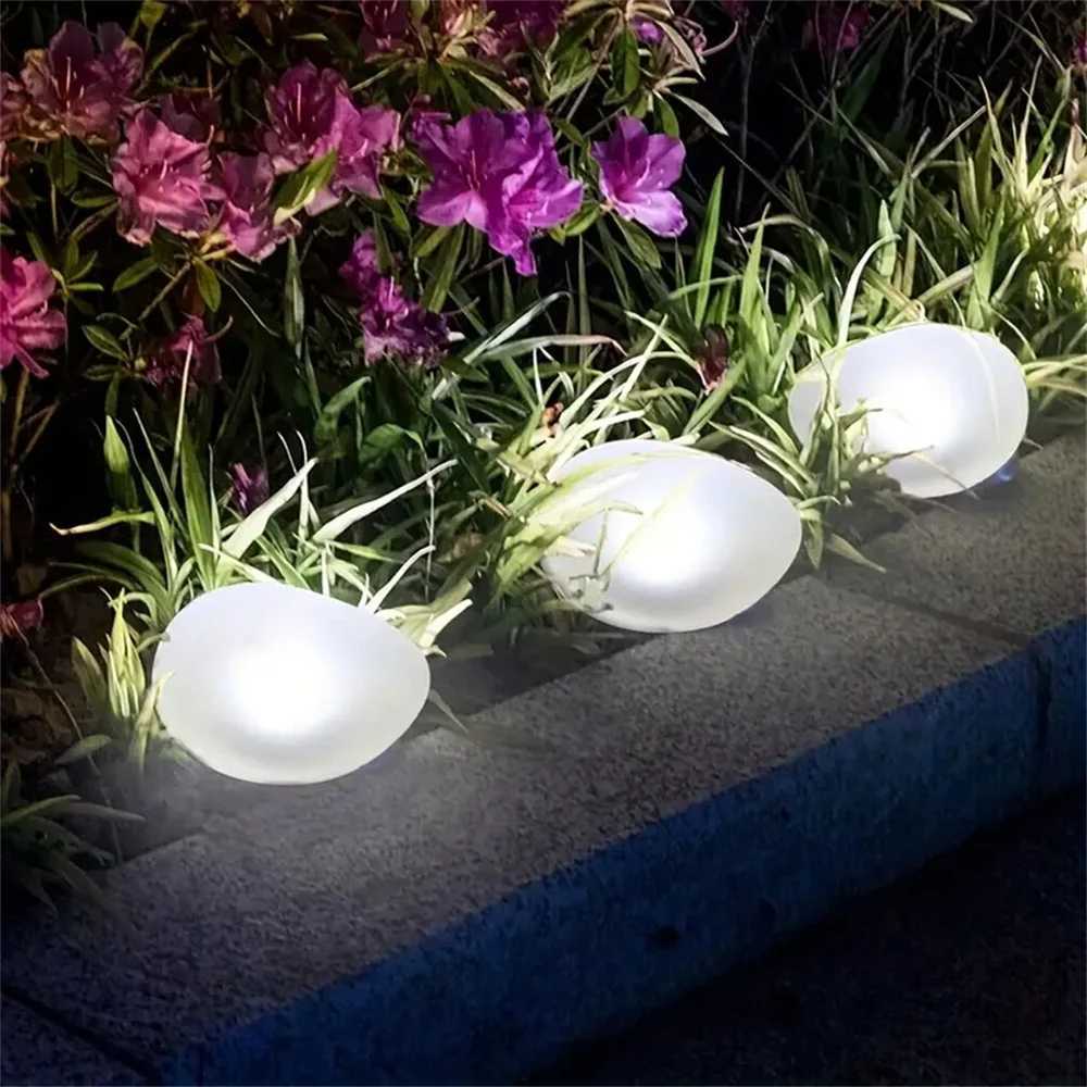 Solar Powered Pebble Stone Lamp Outdoor Park Garden Atmosphere Decoration Landscape Lamp Outdoor Villa Courtyard Lamp XJ250606