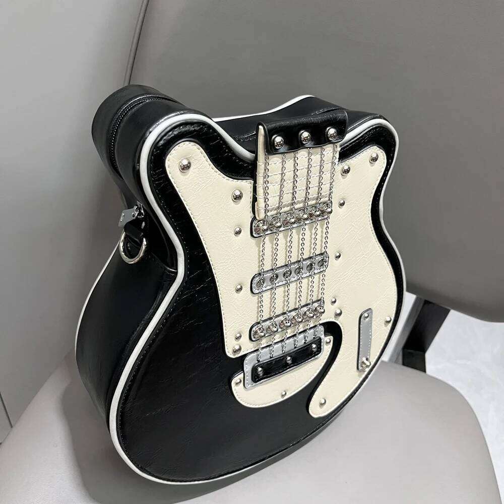 Elegant Women's Guitar-Shape Leather Clutch Versatile Designer Crossbody Accessory