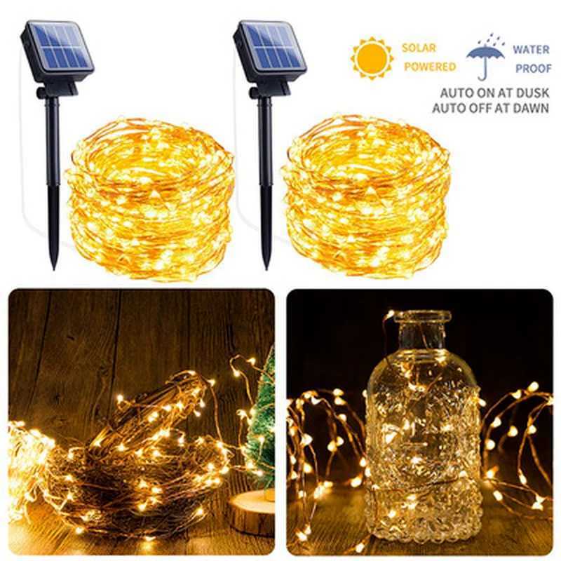 Solar String Fairy LED Lights Christmas Lights Waterproof Outdoor Garland Solar Power Lamp Christmas for Garden Decoration. XJ250606