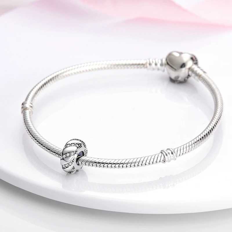 925 Sterling Silver Charms Spacer Stopper Clip Beads Fit Original Bangle Bracelet Dangle DIY Gift For Women XJ250607