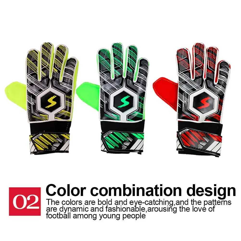 1 Pair Adults Kids Professional Soccer Goalkeeper Gloves Finger Protection Thickened Latex Football Goalkeeper Gloves XJ250606