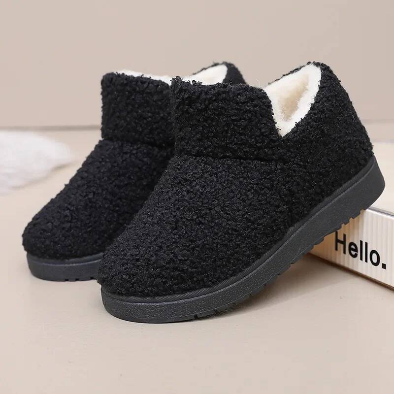 Ddmyoutdoor Women Winter Snow Fashion Plush Warm Thick Cotton Shoes Anti Slip Soft Sole Outdoor Cold Proof Ankle Boots Outdoor Shoes