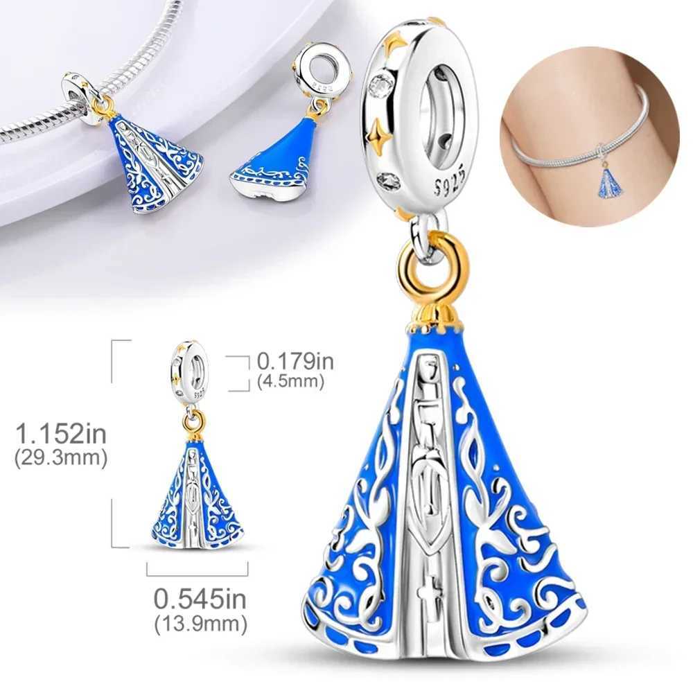Real Silver 925 Our La Charm Bead The Virgin Mary Dangle Fit 925 Original Bracelet Fine Jewelry DIY Gift for Women XJ250607