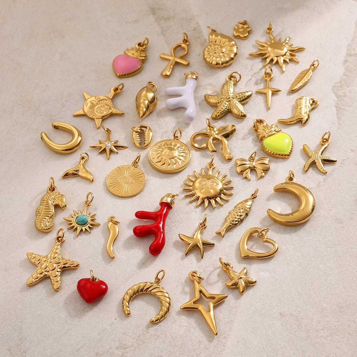 3PCS/Sets Sea Star Shell Charms For Jewelry Making Earring Necklace Pendant DIY Handmade Accessories Waterproof Anti Allergic XJ250607