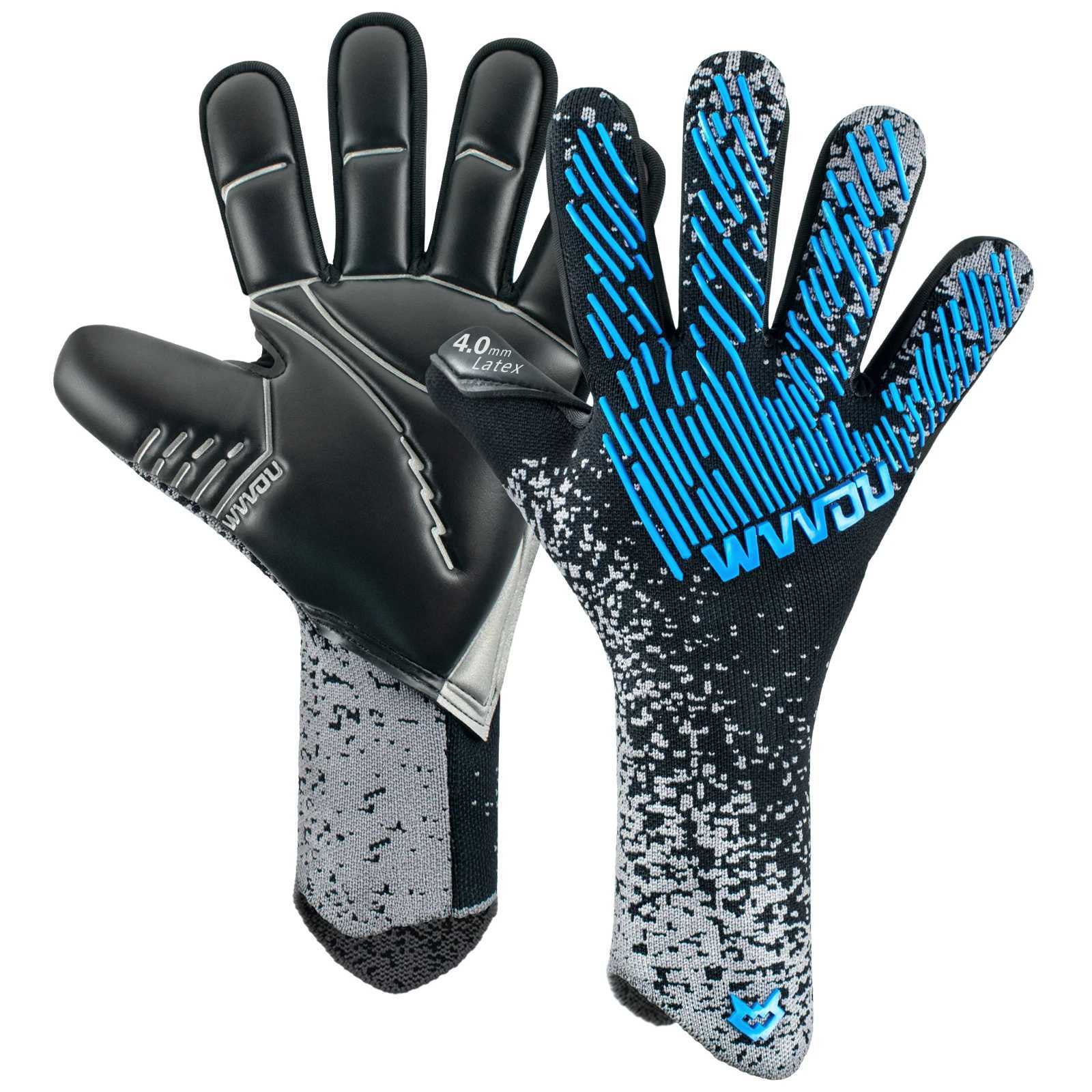 WVVOU Soccer Goalie Gloves Youth Adults High Performance Goalkeeper Gloves Breathable Soccer Gloves 4+3mm Super Grip XJ250606