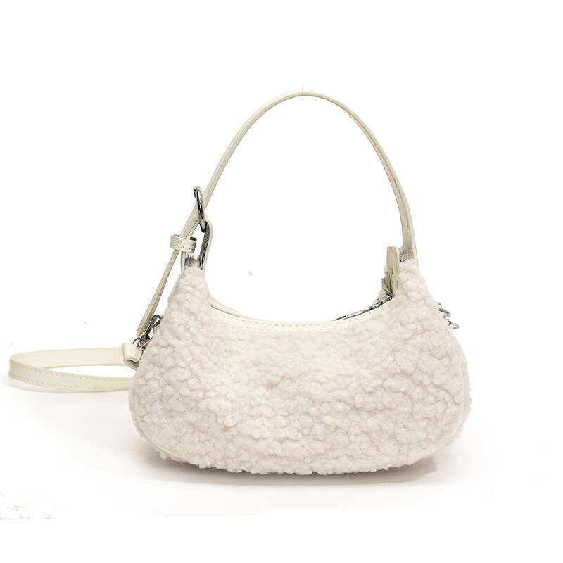 New Stylish Underarm Winter Lamb Wool Elegant Handbag Casual Versatile Shoulder Crossbody Bag for Women