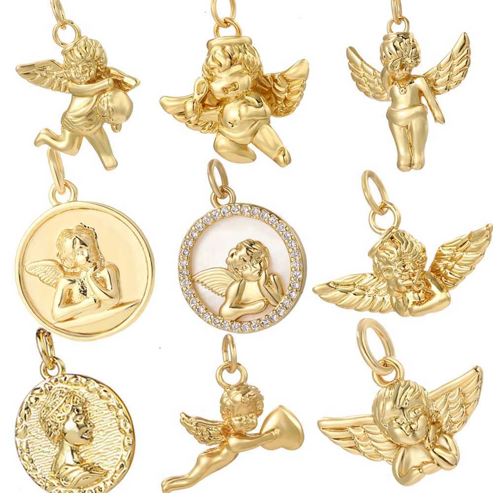 Cute Angel Wings Girl charms for jewelry making Pendant High Quality Dijes Diy gold color Earrings Necklaces Bracelets Keychains XJ250607