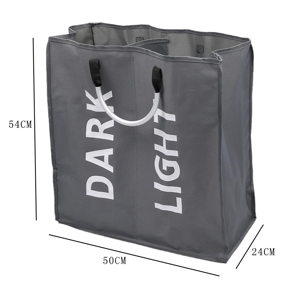 Large capacity two grid aluminum handle hand-held dirty clothes basket Various styles