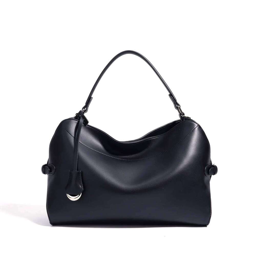Genuine Leather Tote 2025 New Belt Buckle Design Large Capacity Cowhide One-Shoulder Crossbody Bag Fashion Ladies Handbag 2025/06/07