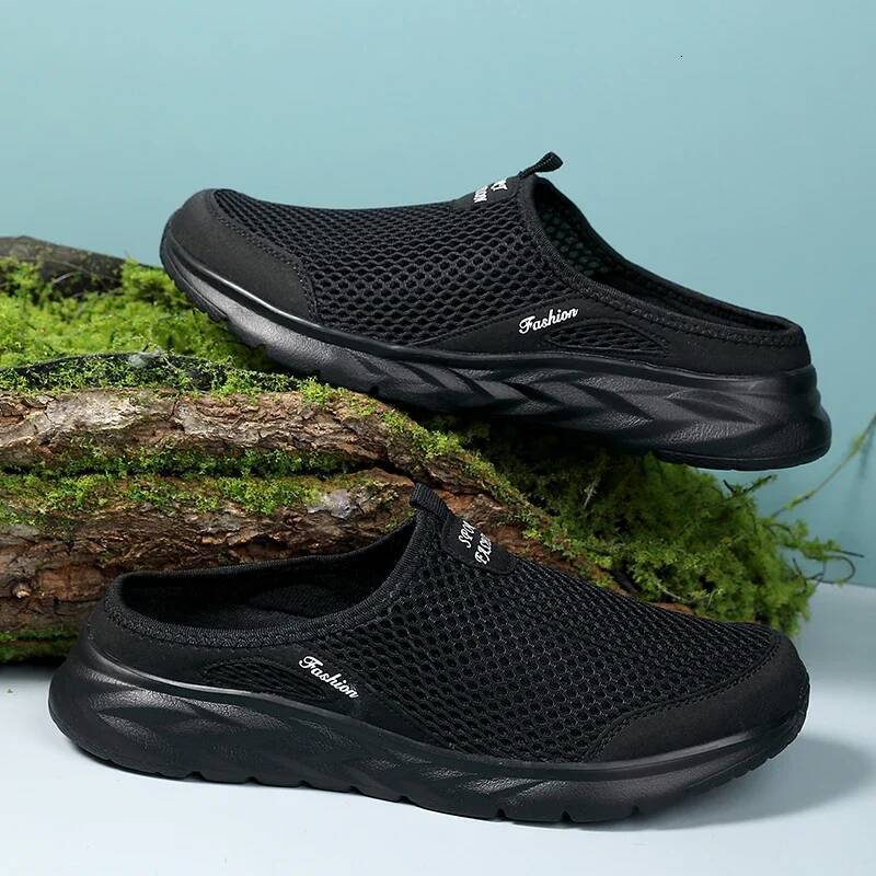 Ddmyoutdoor MAEDEF Half Outdoor High Quality Anti Slip Men Leisure Shoes Mesh Breathable Soft Comfortable Flat Bottomed Slippers Beach outdoor shoes