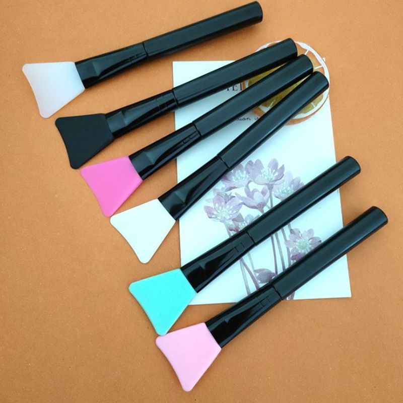 face Facial brush Silicone mask brushes cleaning tool black handle