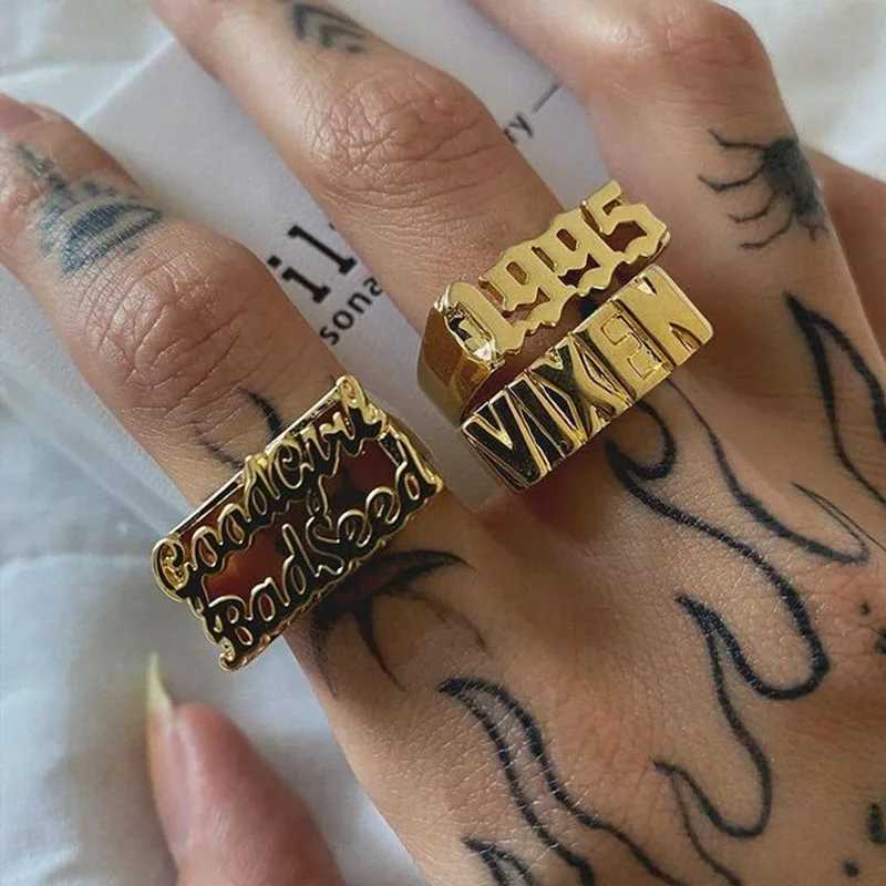 Personalized Hip Hop Name Ring Custom High Quality Stainless Steel Letter Unisex Accessories Charm Jewelry Gift For Men/Women W250606