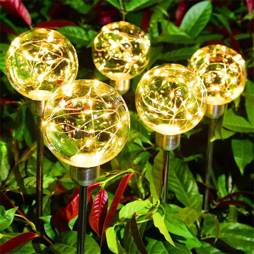 Solar Ball Reed Light Garden Park Villa Garden Decoration Plug Light Copper Wire Lawn Lamp for Home Party Holiday Decoration XJ250606