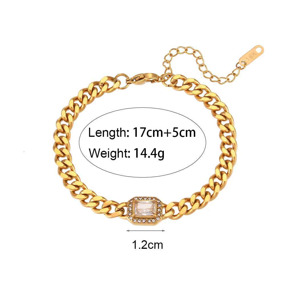 Ladies fashion hot-selling necklace; popular versatile collarbone chain; 925 silver Cuban chain; diamond bracelet and necklace set