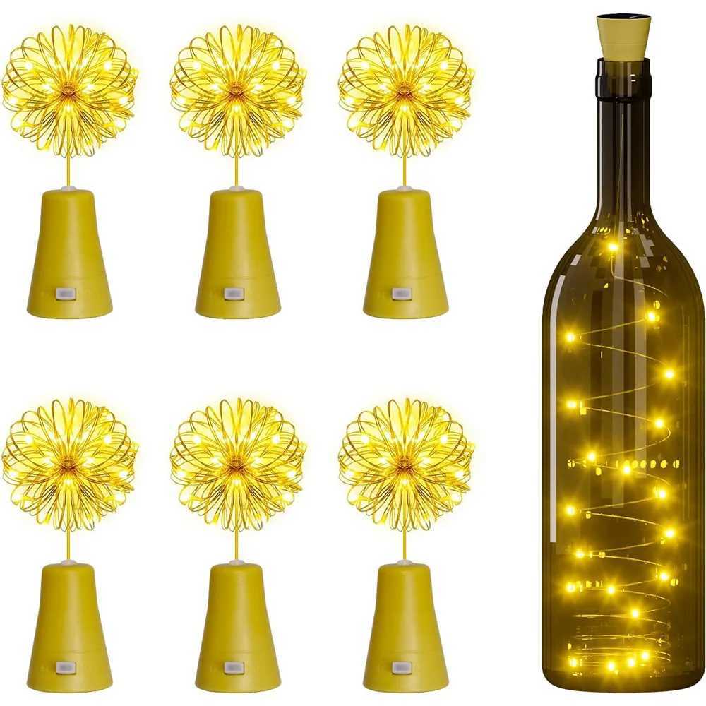 20LEDs Solar Wine Bottle String Light Solar Copper Wire Fairy Lights Cork Shape Christmas Lamp For Wedding Party Garden Decor W250607
