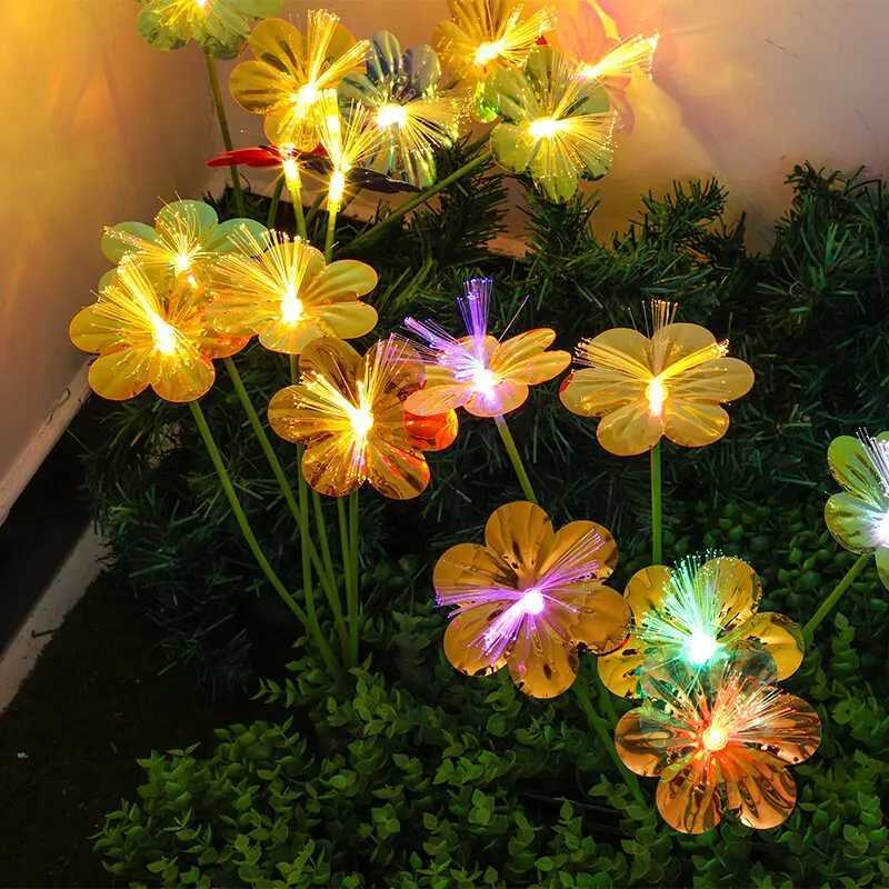 Solar LED Flower Lights Outdoor Waterproof 2-Mode Decoration Stake Lamp Atmosphere Landscape Lights For Garden Lawn Yard Pathway XJ250606