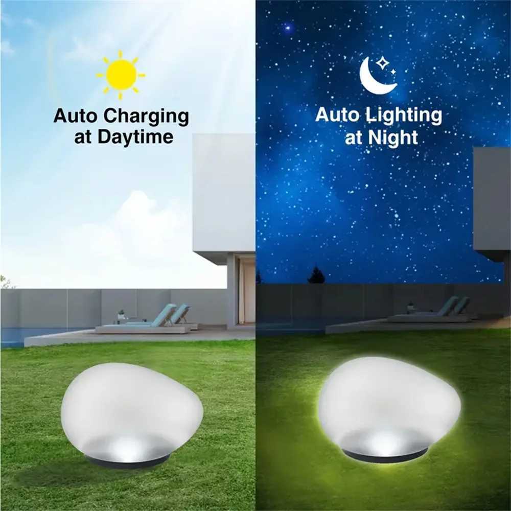 Solar Powered Pebble Stone Lamp Outdoor Park Garden Atmosphere Decoration Landscape Lamp Outdoor Villa Courtyard Lamp XJ250606