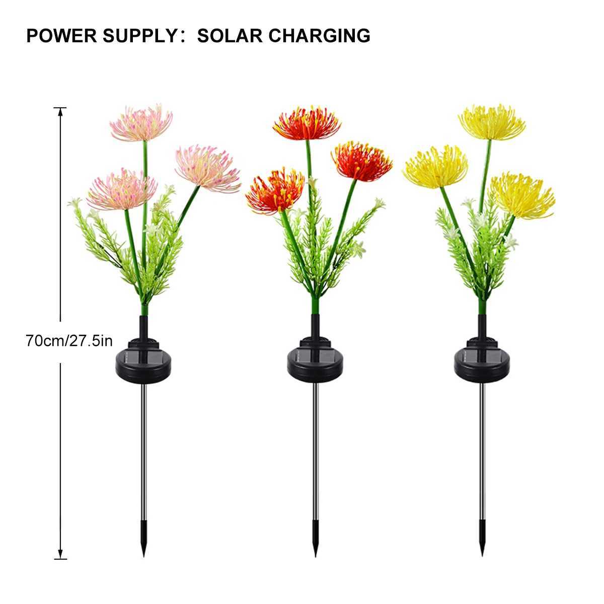 1pc Solar Garden Lights solar shore flower lights solar outdoor LED lights for garden pathway lawn and courtyard decoration. XJ250606
