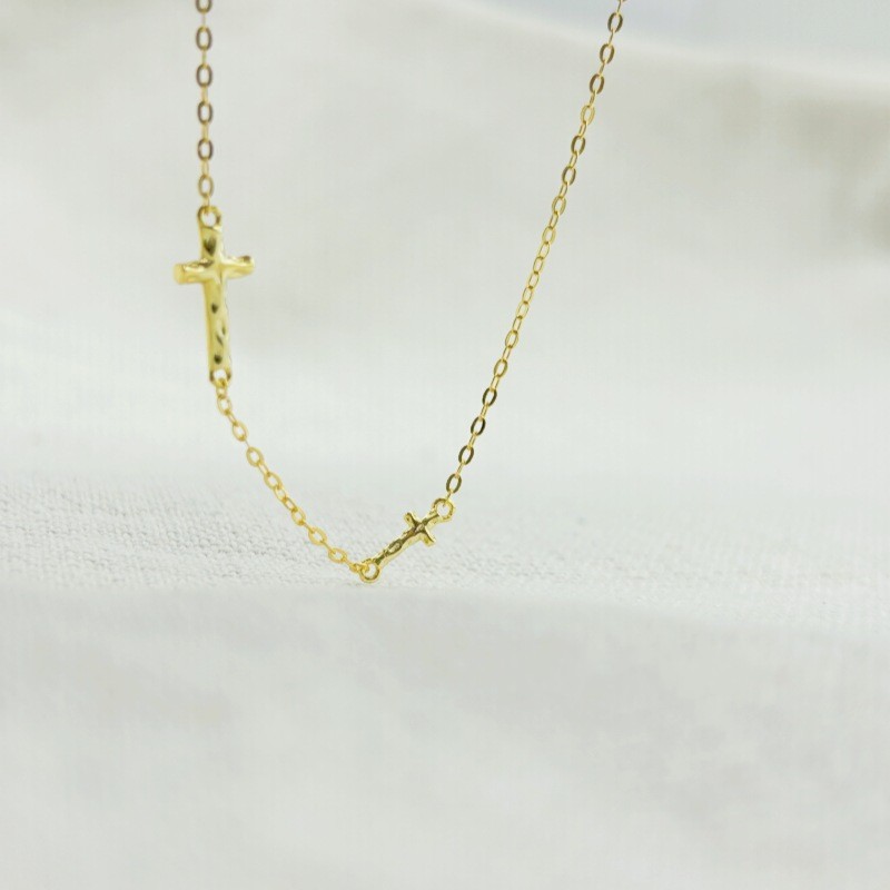 2025 Choucong Ins Sweet Cute Top Sell Tiny Girls Wedding Chain Bracelet Simple Fine Jewelry Genuine S999 Sterling Silver Cross Bangle For Lover Gift