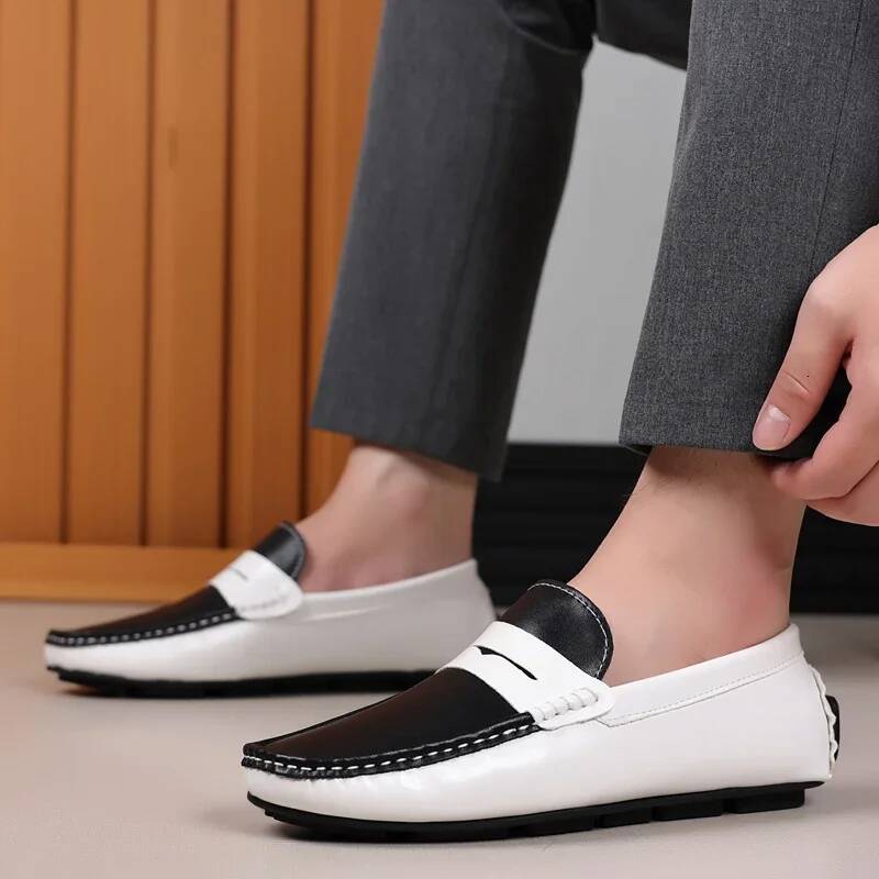 Ddmyoutdoor MAEDEF Business Fashion Casual Man Leather Loafers Breathable Slip On Male Boat Shoes Moccasins Driving Shoe Outdoor Shoes