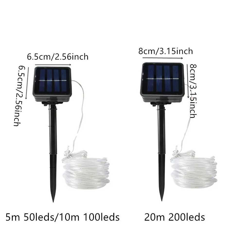 Outdoor Solar Tube Rope LED Light Garden Christmas Decoration Fairy String Light 32m/22M/12M/7M Outdoor Wedding Party LED Lamp XJ250606