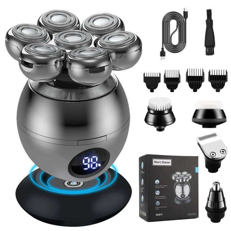 RESUXI 5 In 1 Electric With Charging Base Men's 7D Floating Beard Hair Trimmer Clipper Shaver Waterproof Shaving Hine