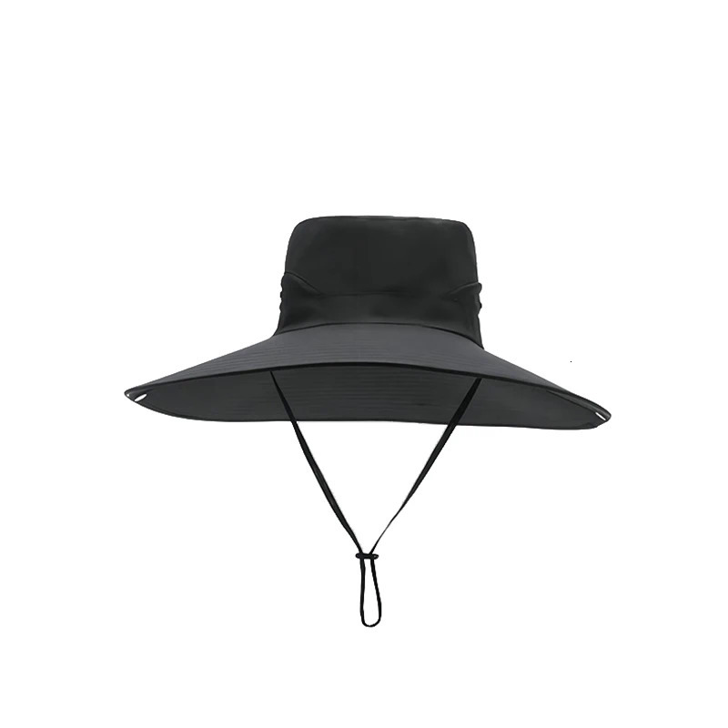 Large Brim Sun Hat for Men Women Breathable Fishing Caps UV ProtectionMesh Fisherman HatHikingOutdoor Beach Cap15cmSummer 250605