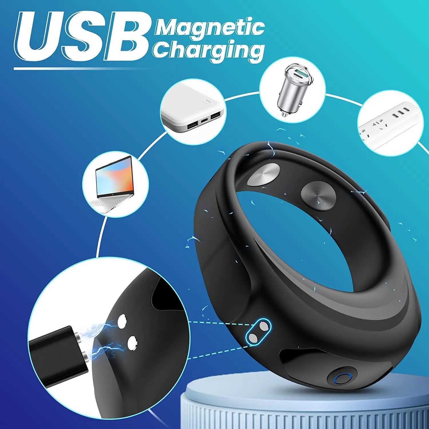 Sexy Cockring Vibrator for Men Couple Vibrating Penis Rings Adjustable Delay Ejaculation Sex Toys for Adults 18 XJ250607