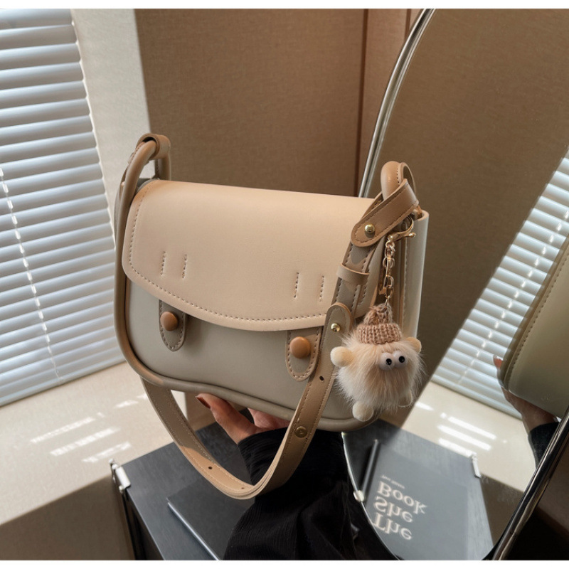 Brand High Quality New Style New Fashion Niche Small Bag Single Shoulder Textured Underarm Versatile High-end Crossbody Saddle Bag New Free Delivery D