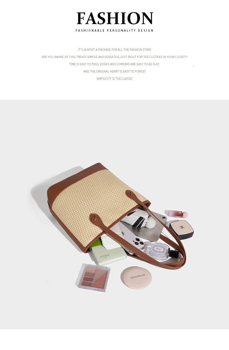 Free Shipping Large Capacity Women's Luxury Tote Bag 2025 New Designer Bags Fashion Shoulder Underarm Bag Casual Retro Niche Woven Bag Handbag