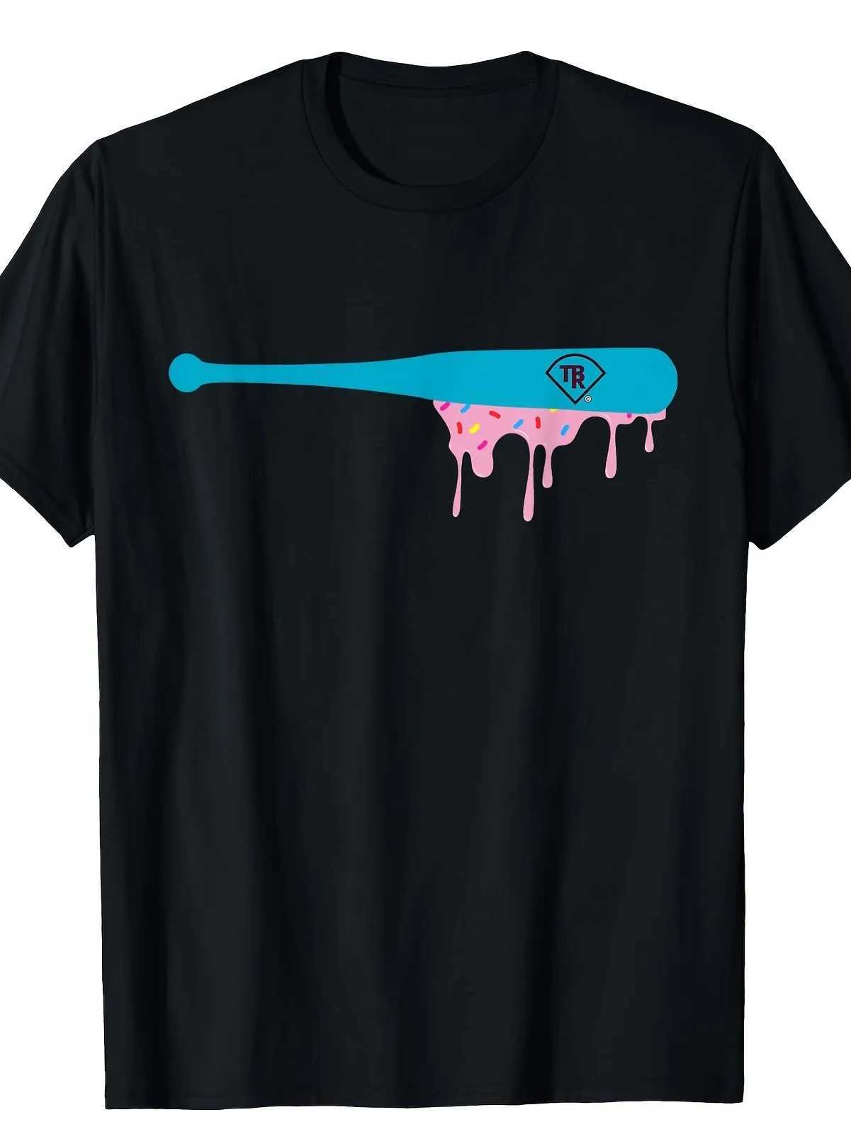Dripping Frosting Baseball Bat Mens T-Shirt X250607