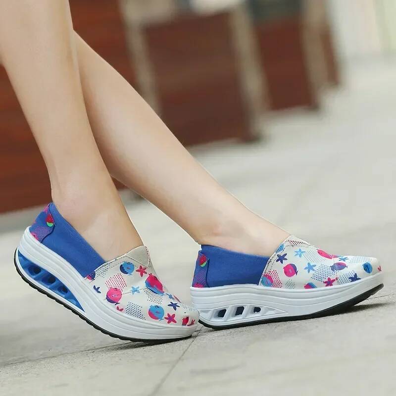 ddmyoutdoor Fashion Spring New Canvas Rocking Wedges Platform Shoe Breathable Women S Sports Travel Shoes Sapatos Femininos Outdoor Outdoor Shoes