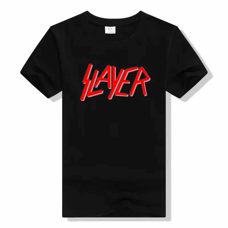 Metal Band T-Shirt Slayer Printed Fashion Streetwear Crew Neck Short Sleeve Tee Cotton Rock Tops Oversized high quality unisex W250607
