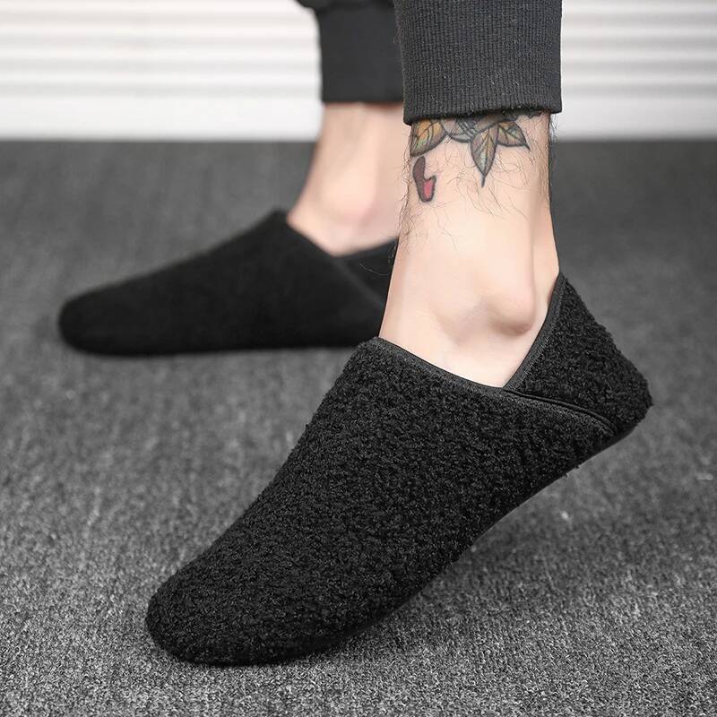 Ddmyoutdoor Men Winter Slippers Women Warm Soft Plush Flats Casual Male Loafers Lightweight Home Walking Couples Shoes Footwear Beach outdoor shoes