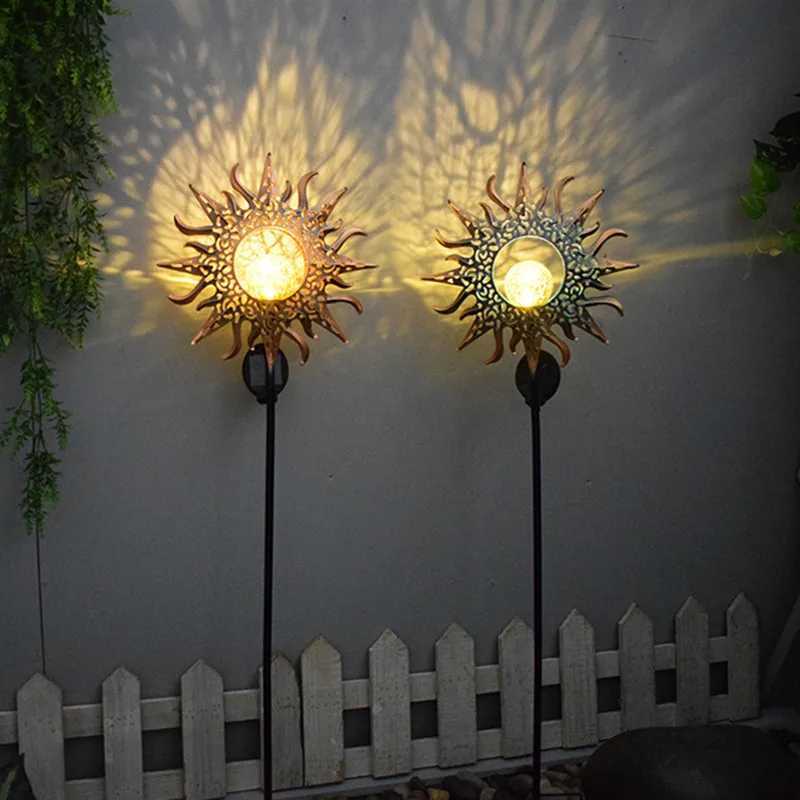 LED Solar Lights Outdoor Waterproof Moon Fire Fairy Lawn Garden Flamingo Lamp for Pathway Landscape Courtyard Garland Decoration XJ250606