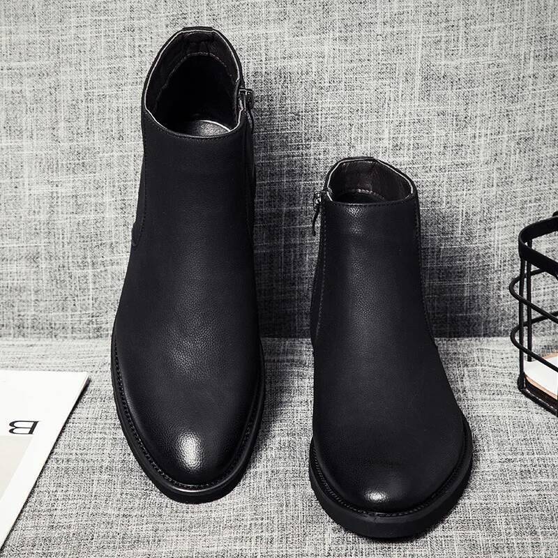 Ddmyoutdoor Pu Leather Lace Up Shoes High Quality Men Vintage British Boots Autumn Winter Plus Size Gbn Outdoor Shoes