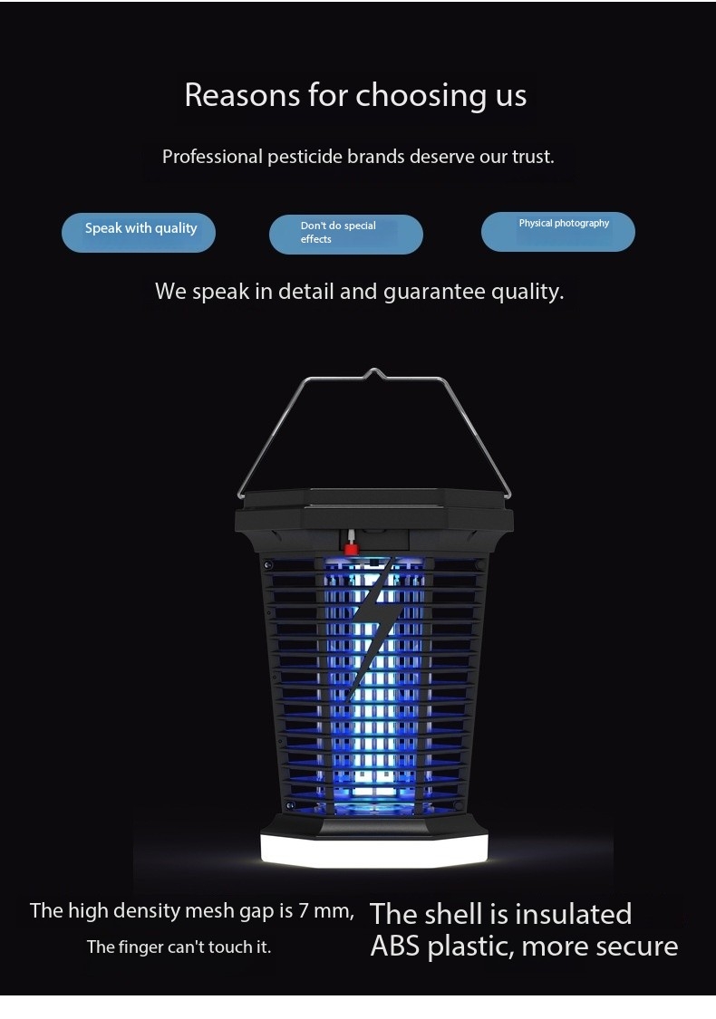 Solar mosquito killer lamp USB charging mosquito killer mosquito trap lamp battery camping lamp mosquito killer + lighting